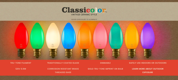 C9 Classicolor Individual Ceramic 25 LED Lights - Classic Mix