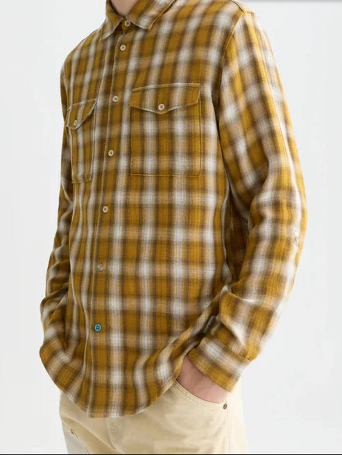 Double Cloth Check Relaxed-Fit Shirt Raffia Check
