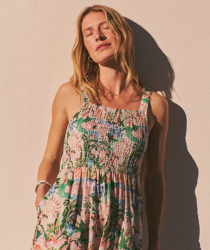 Selene Maxi Dress Watercolor Palm