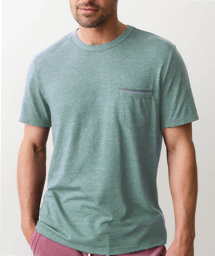 Signature Embroidered Pocket Tee Deep Sea