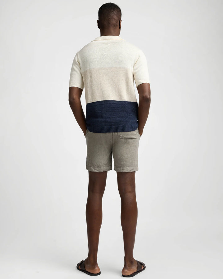 Pigment Dye Linen Pull On Short Light Olive