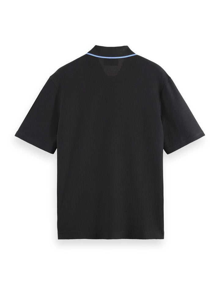 Structured Ribbed Relaxed-Fit Polo Meteorite
