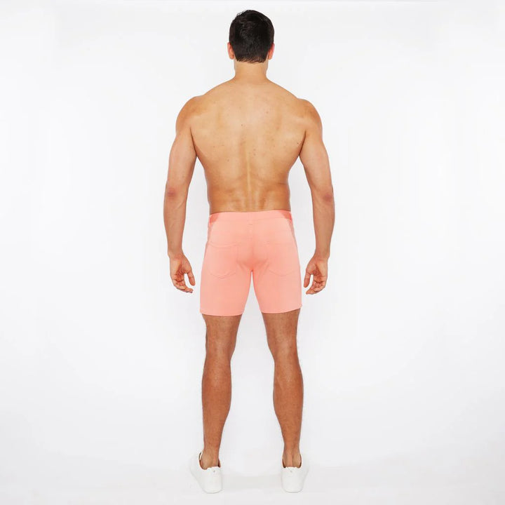 Peach Amber 5" Inseam Solid Stretch Knit Jeans Shorts St-1932