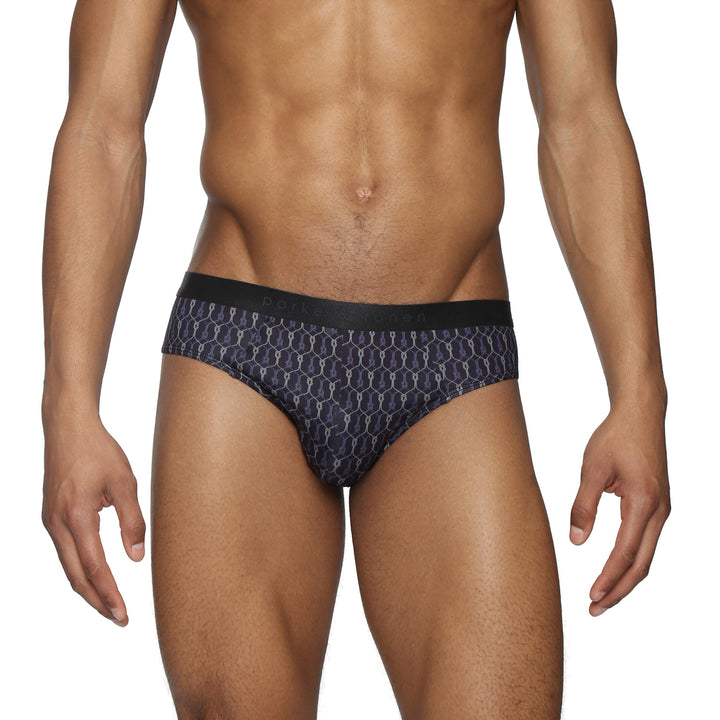 Black Sailor's Knot Printed Low Rise Brief - Parke & Ronen
