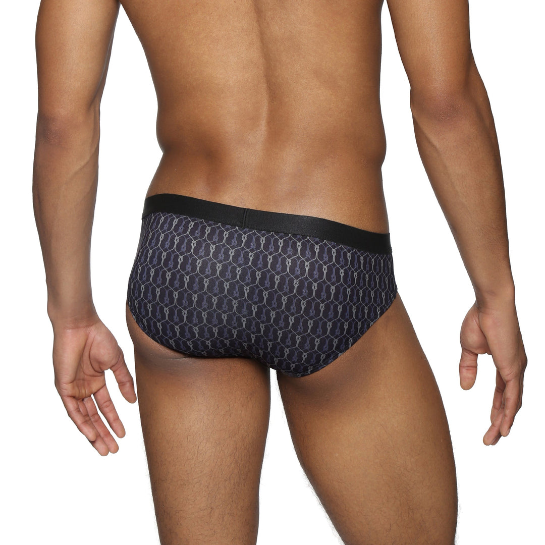 Black Sailor's Knot Printed Low Rise Brief - Parke & Ronen