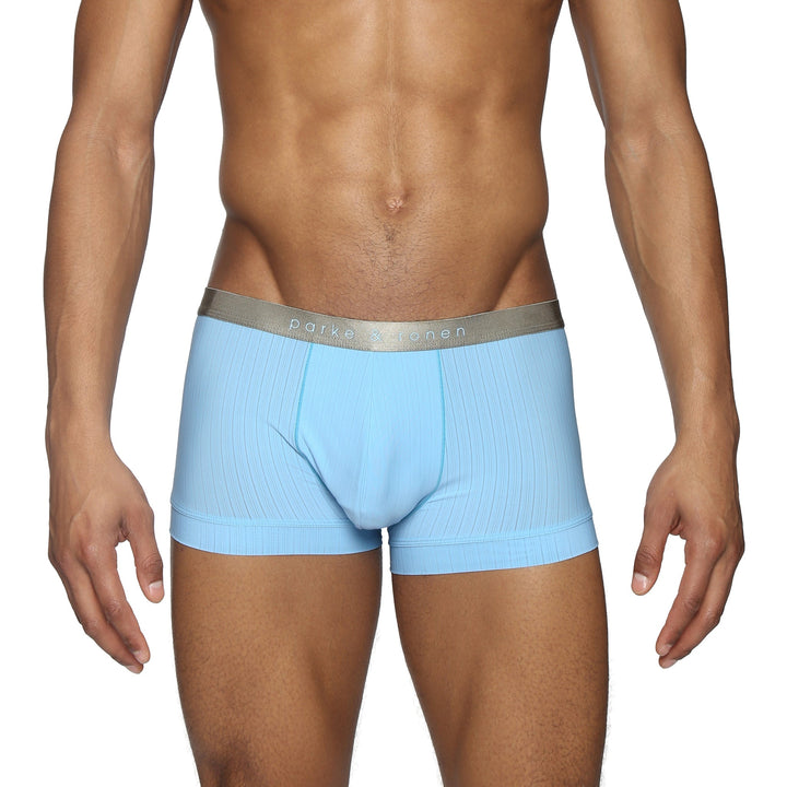 Sky Blue Coastal Nylon Low Rise Trunk - Parke & Ronen
