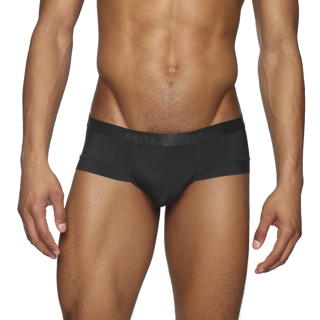 Black Coastal Nylon Maverick Brief - Parke & Ronen