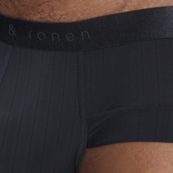 Black Coastal Nylon Maverick Brief - Parke & Ronen