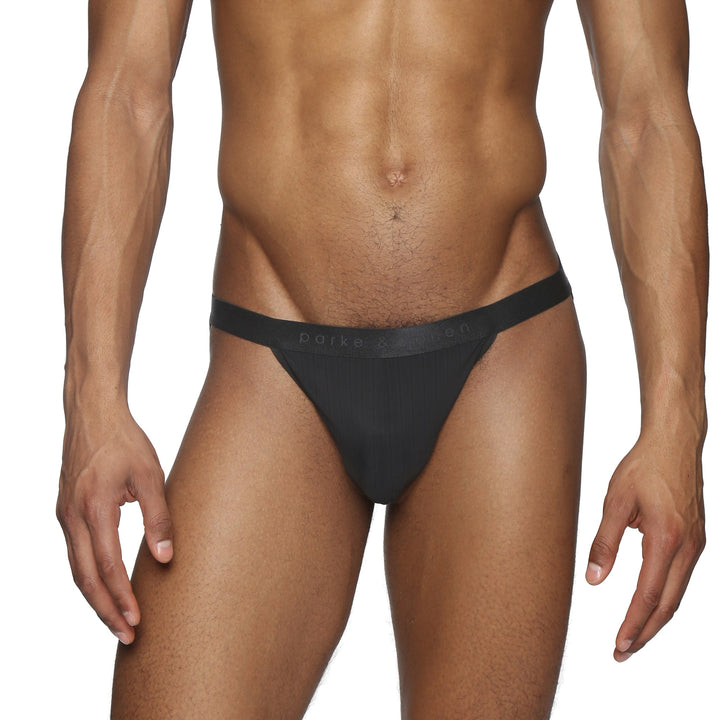 Black Coastal Nylon Thong - Parke & Ronen