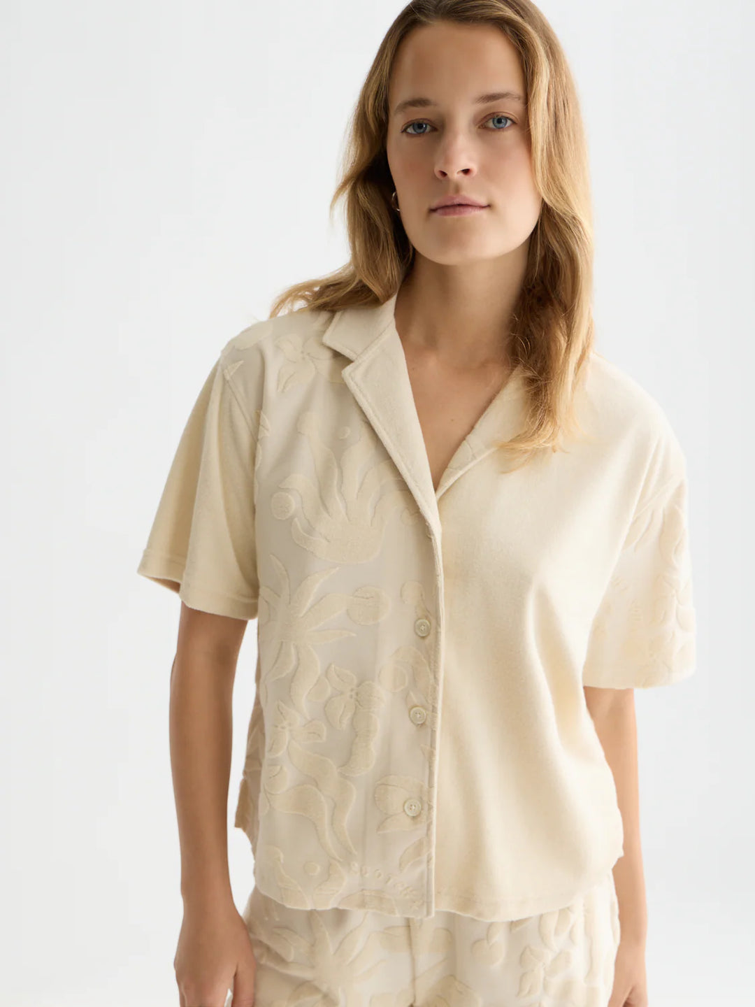 Towelling Shortsleeved Shirt Fog U9A01390T