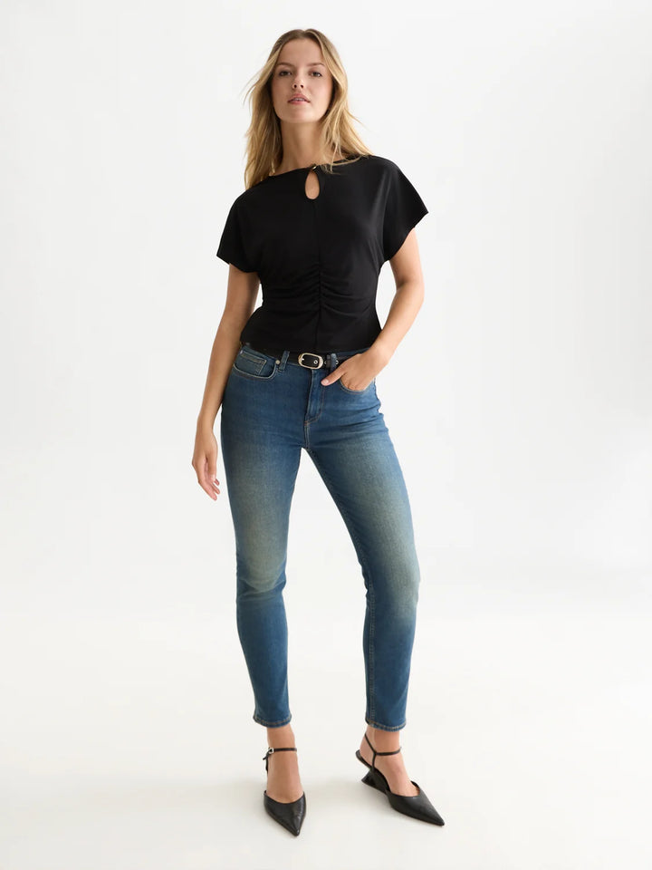 Ruched T-Shirt - Meteorite