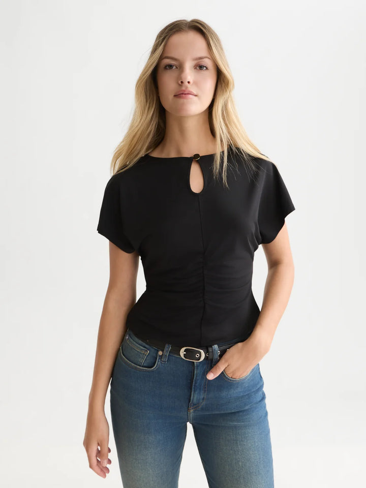 Ruched T-Shirt - Meteorite