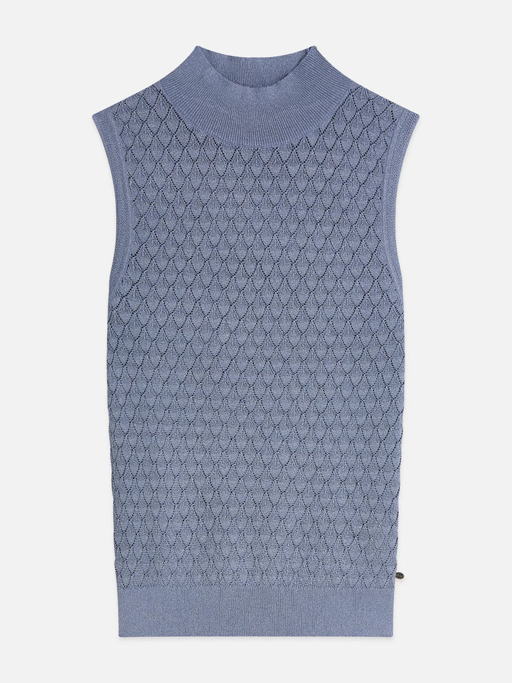 Pointelle Metallic Knitted Tan - Stonewash