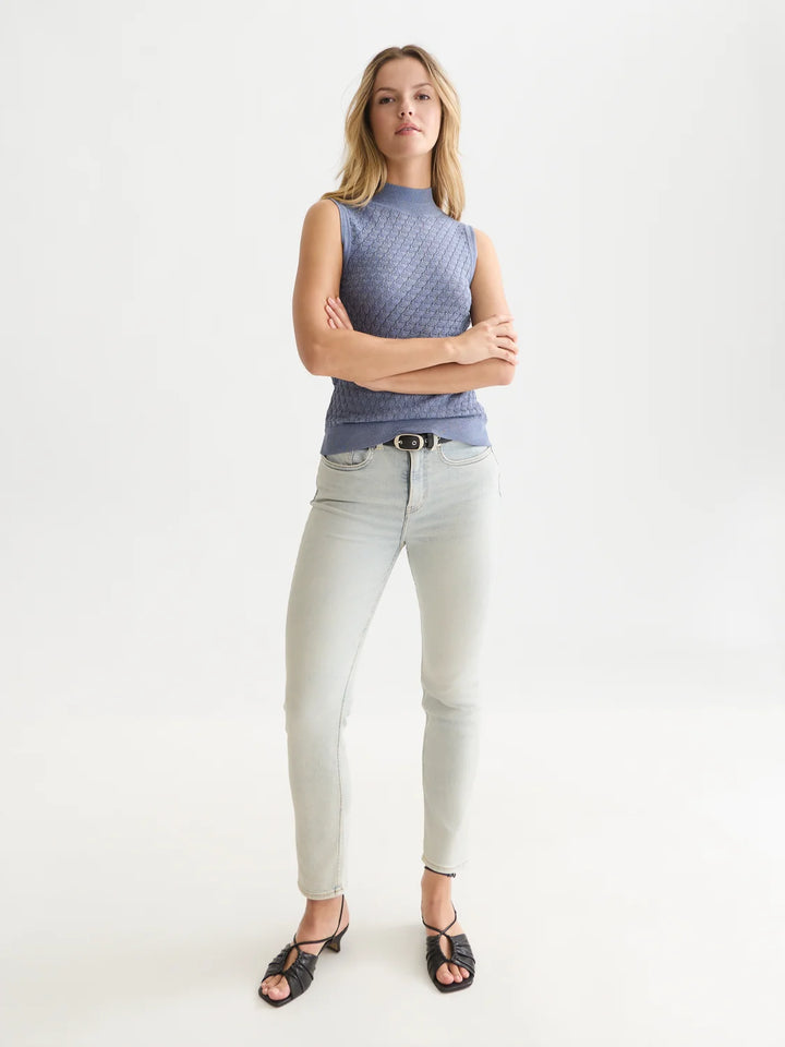 Pointelle Metallic Knitted Tan - Stonewash
