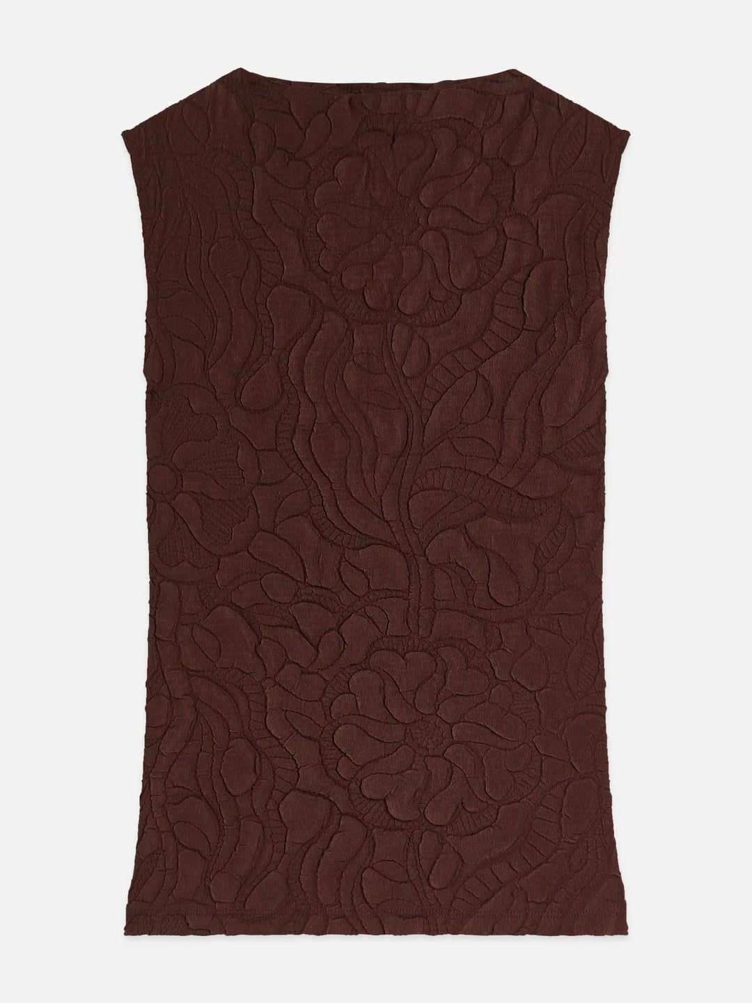 Embossed Pleat Mock Neck Tank