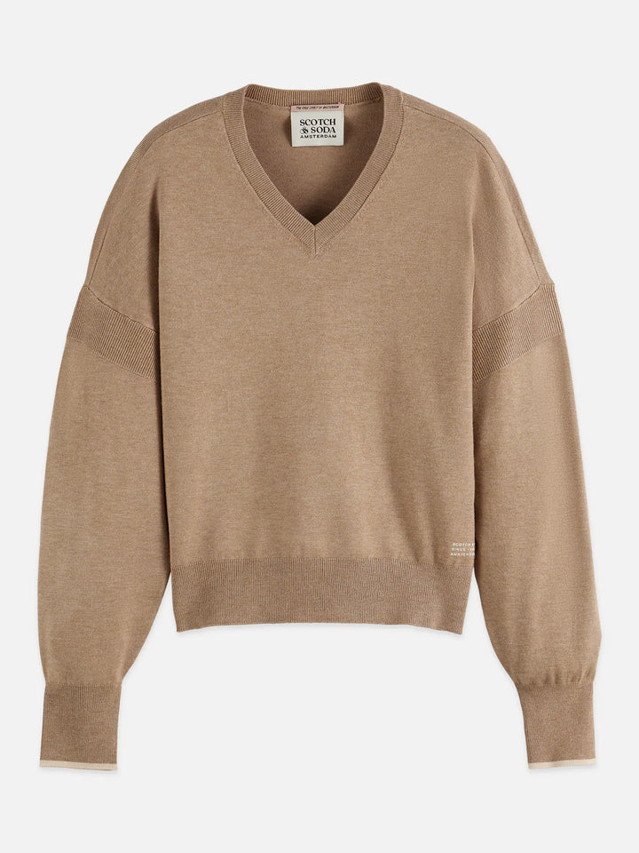 V-Neck Relaxed Pullover Amphora Melange