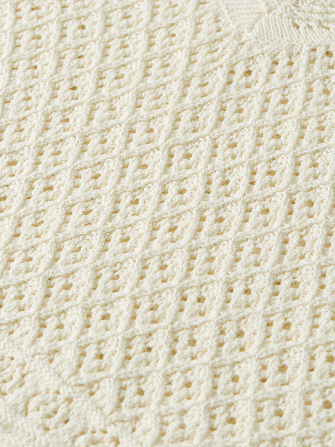 Pointelle Stitch V Neck Pullover Eggnog U9B01241T