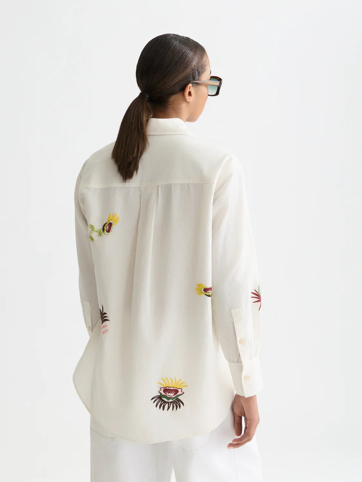 Embroidered Girlfriend Shirt Eggnog U9B01331T