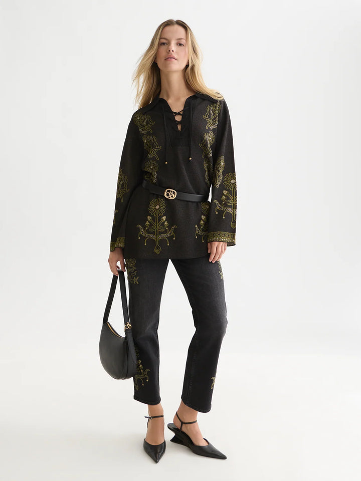 Jacquard Knitted Tunic - Meteorite