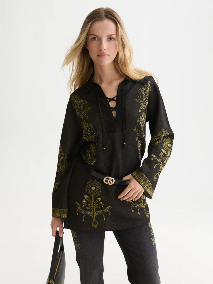 Jacquard Knitted Tunic - Meteorite