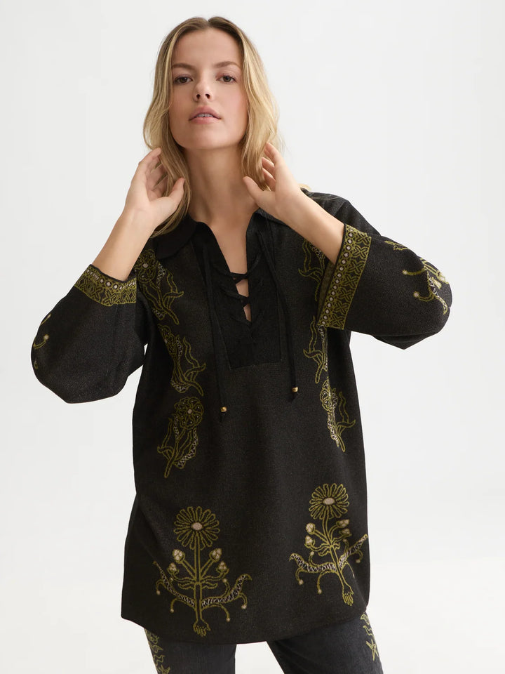 Jacquard Knitted Tunic - Meteorite