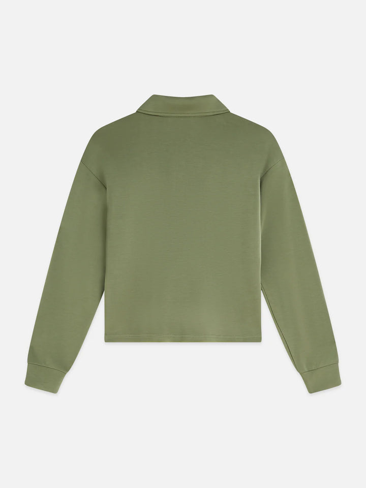 Zip Through Tencel Sweatshirt Oil Green