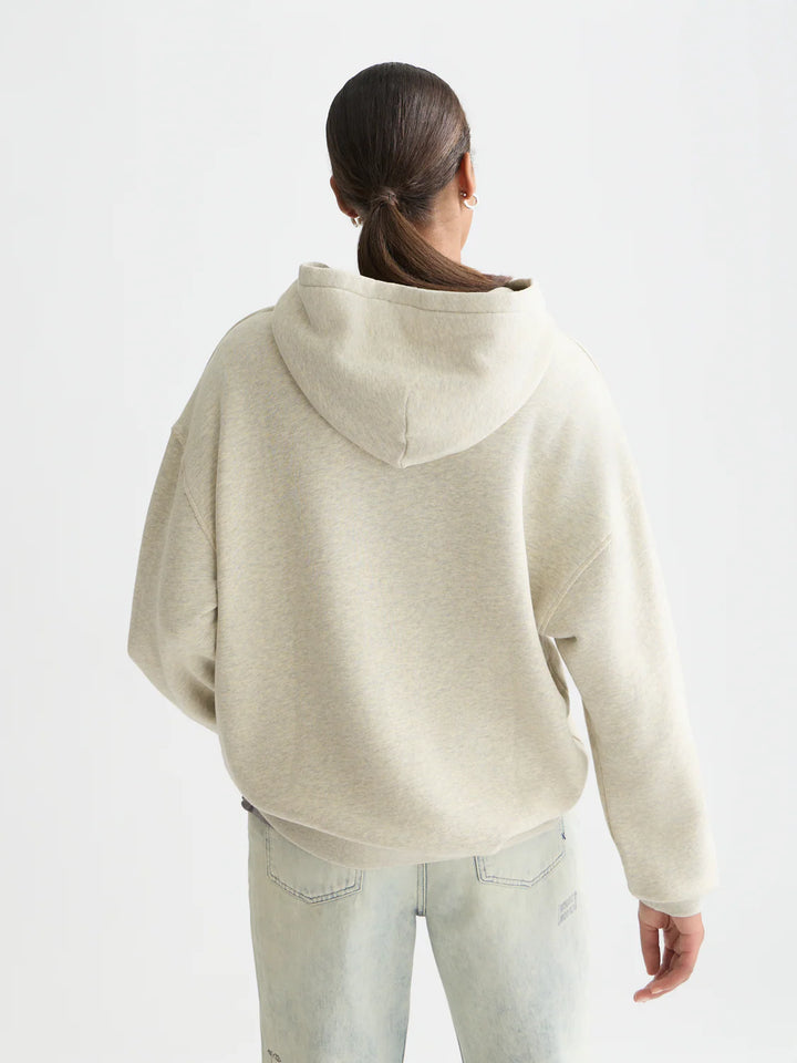 Basquiat Washed Artwork Relaxed-Fit Hoodie Oatmeal Melange