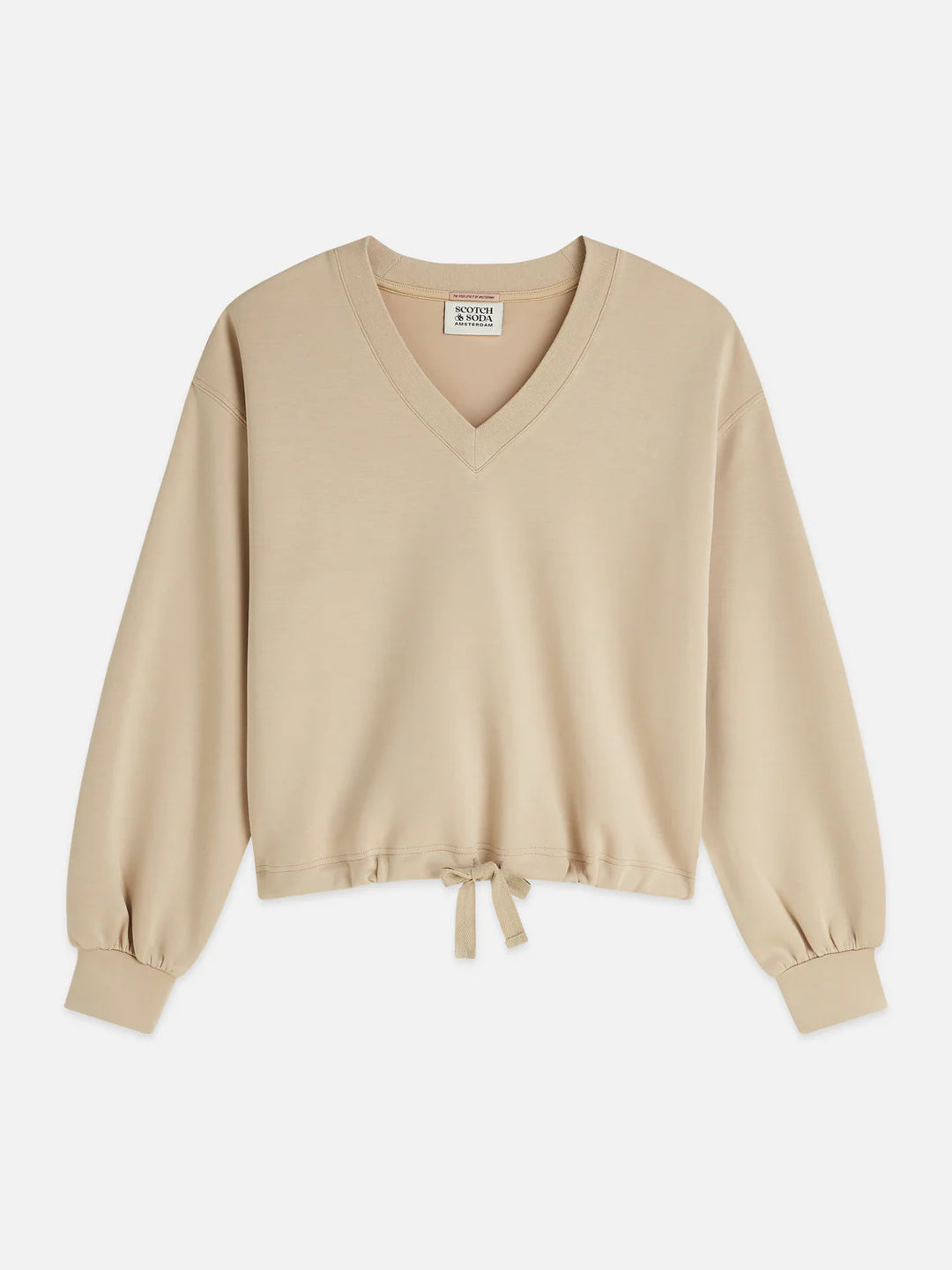 Modal V-Neck Sweatshirt Doeskin