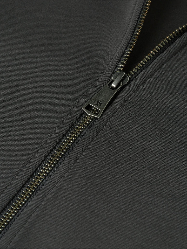 Zipped Modal Cardigan - Stonewash