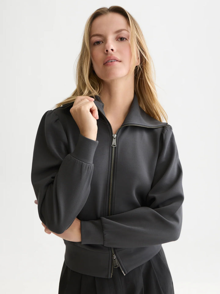 Zipped Modal Cardigan - Stonewash
