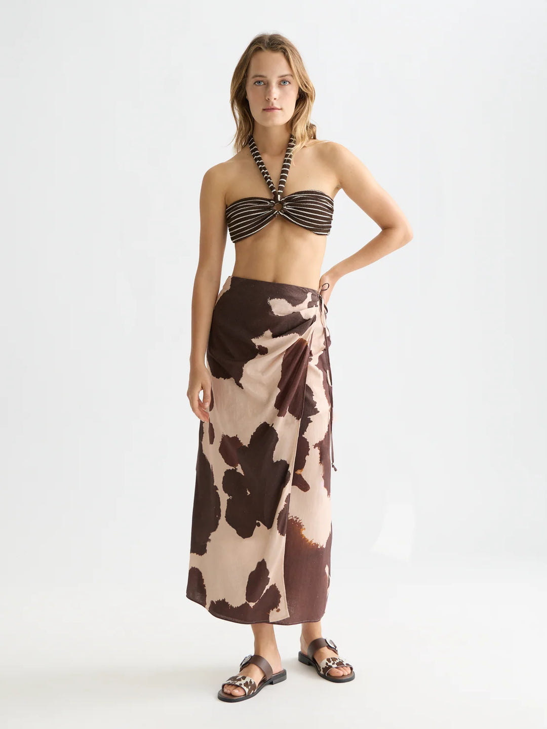 Bandeau Bikini Top Hot Fudge Stripe
