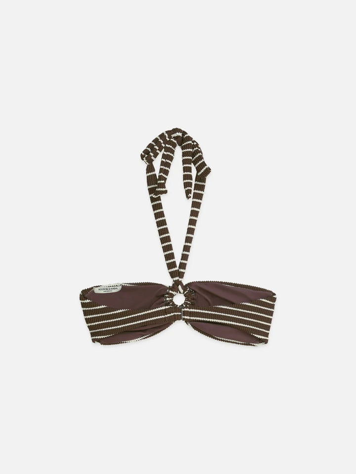 Bandeau Bikini Top Hot Fudge Stripe