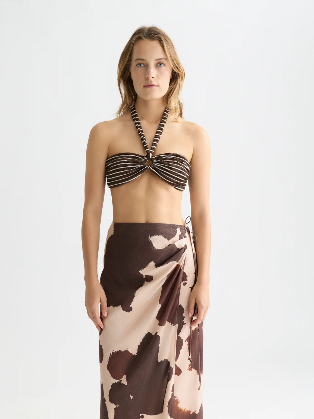 Bandeau Bikini Top Hot Fudge Stripe