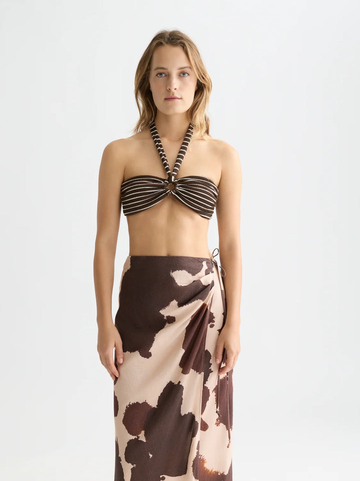 Bandeau Bikini Top Hot Fudge Stripe