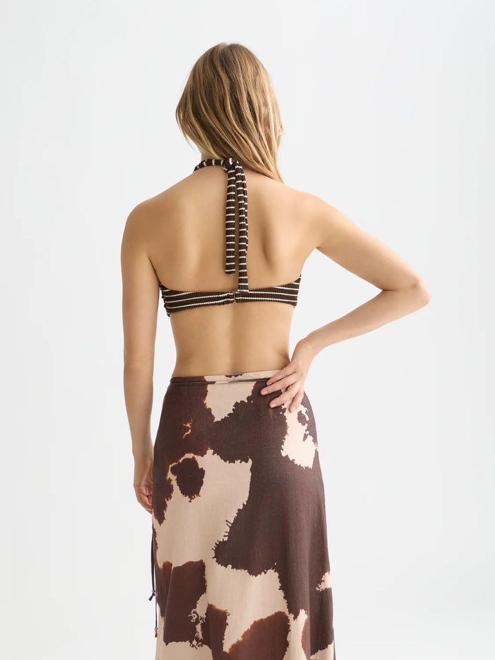 Bandeau Bikini Top Hot Fudge Stripe