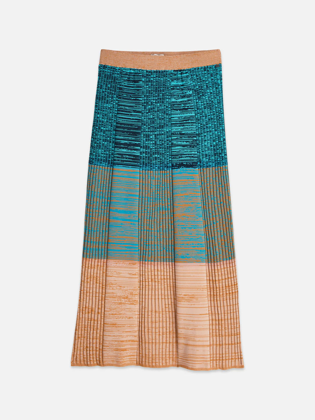 Maxi Ribbed Knitted Skirt Tahitian Teal
