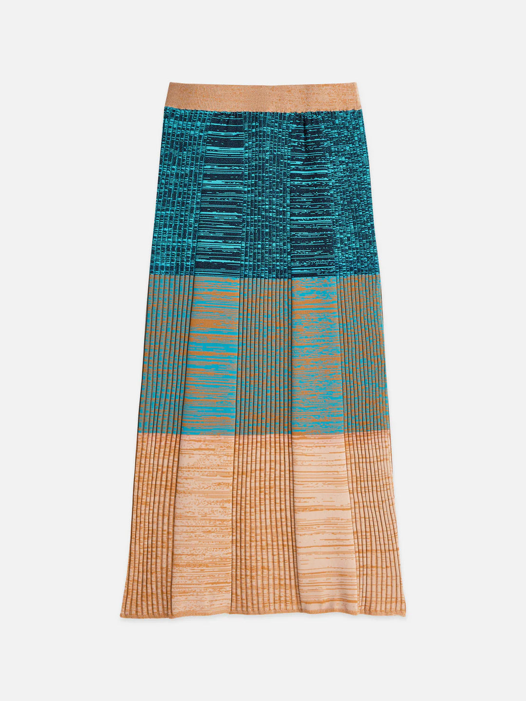 Maxi Ribbed Knitted Skirt Tahitian Teal