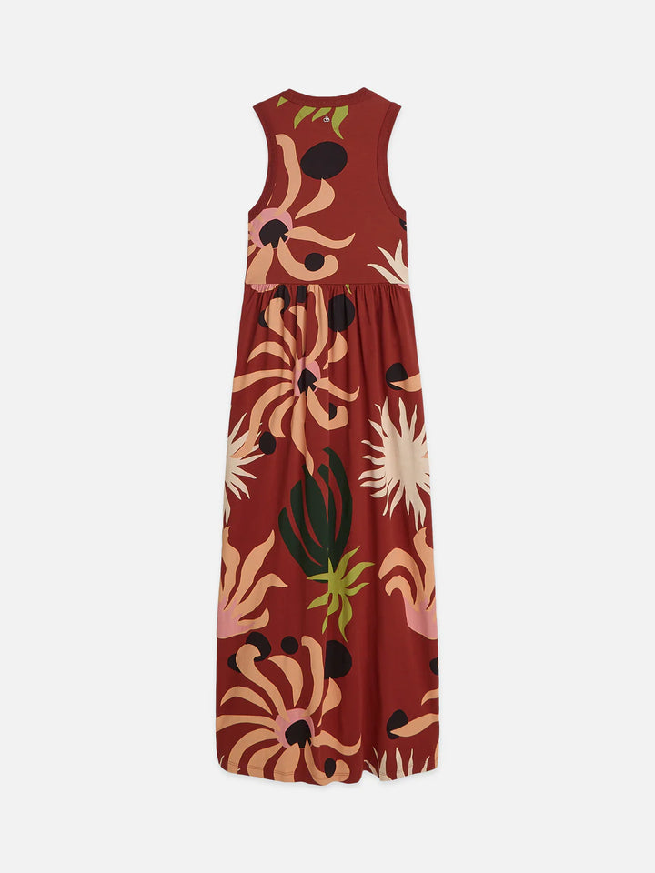 Printed Tank Midi Dress Desert Hawaiian Burnt Henna UFU01451T