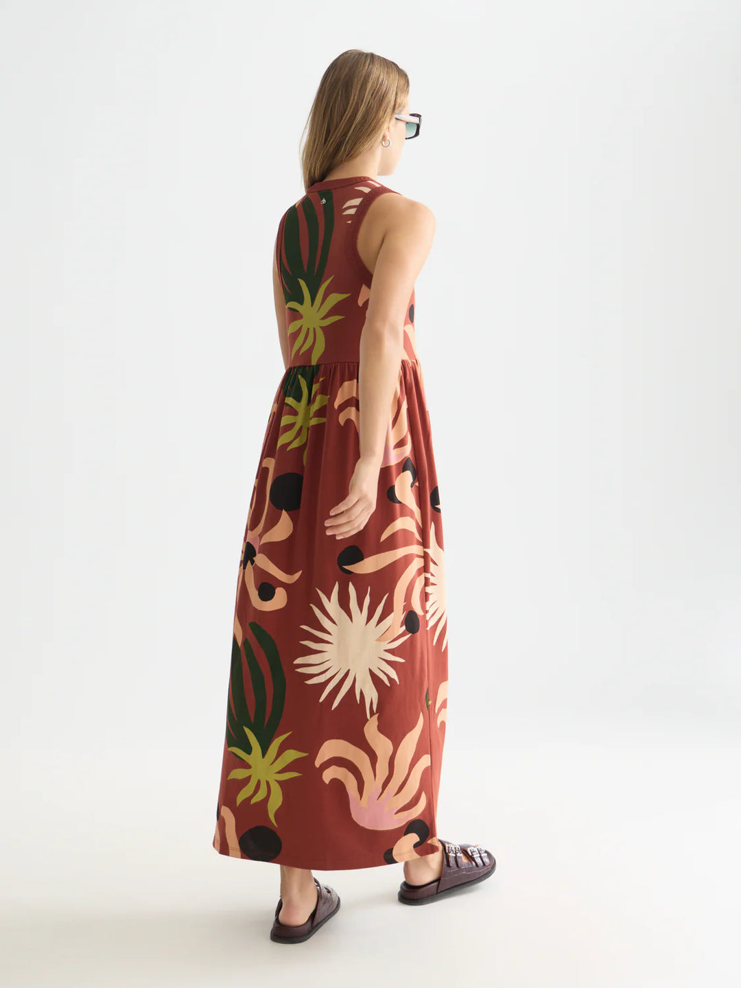 Printed Tank Midi Dress Desert Hawaiian Burnt Henna UFU01451T