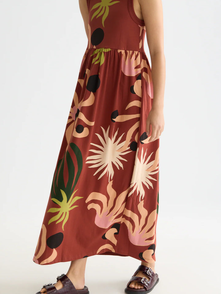 Printed Tank Midi Dress Desert Hawaiian Burnt Henna UFU01451T