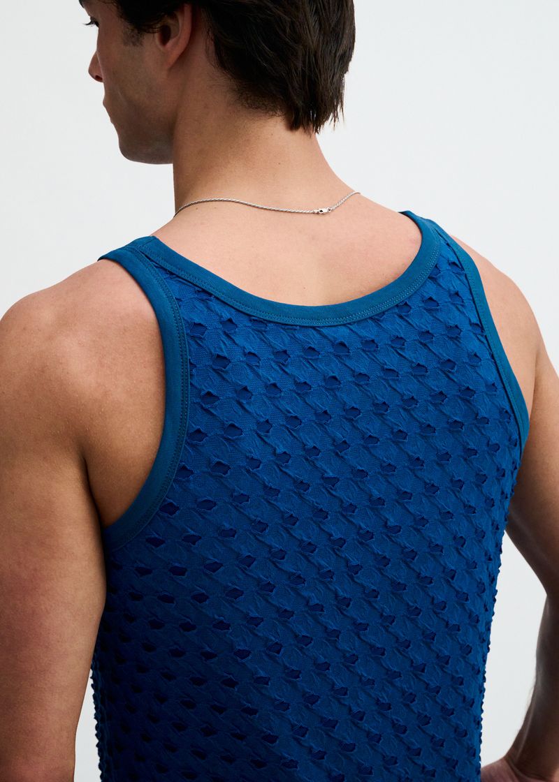 Petrol Stretch Ripped Knit Tank St-11141