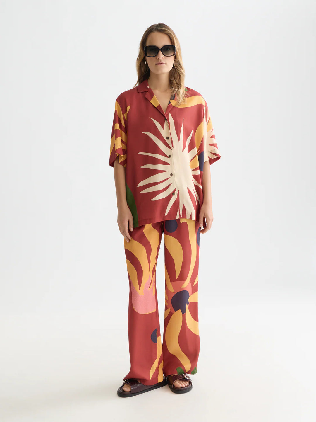 Gia - All Over Printed Pull On Desert Hawaiian Burnt Henna ULH01356F