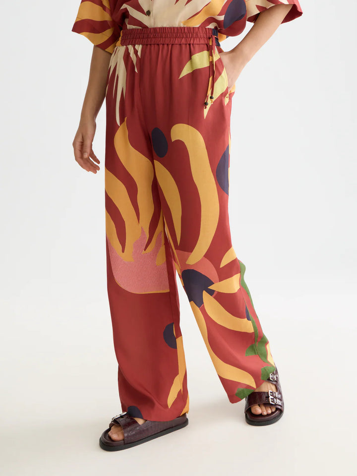Gia - All Over Printed Pull On Desert Hawaiian Burnt Henna ULH01356F