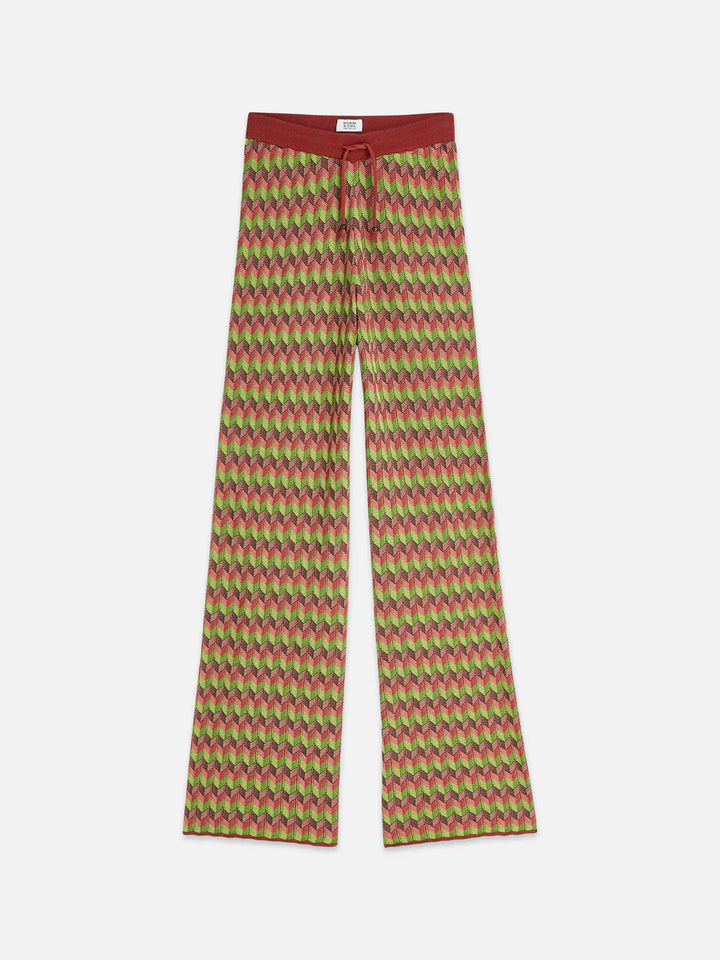 Chevron Knitted Trousers Burnt Henna ULH01411F