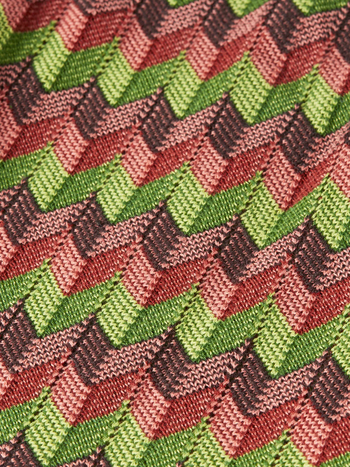 Chevron Knitted Trousers Burnt Henna ULH01411F