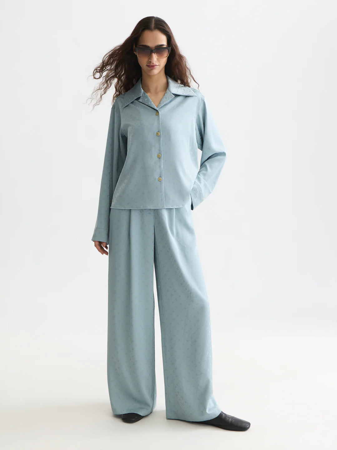 Eleni - High-Rise Wide-Leg Jacquard Arona ulh01488f