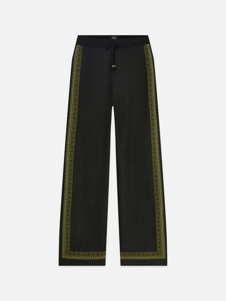 Jacquard Knitted Relaxed Fit Trousers - Meteorite