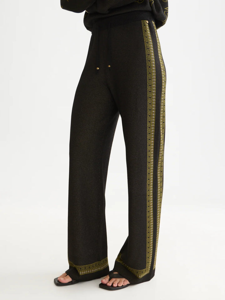 Jacquard Knitted Relaxed-Fit Pant - Meteorite
