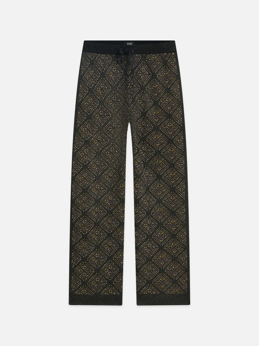Jacquard Knitted Relaxed Fit Trousers - Meteorite