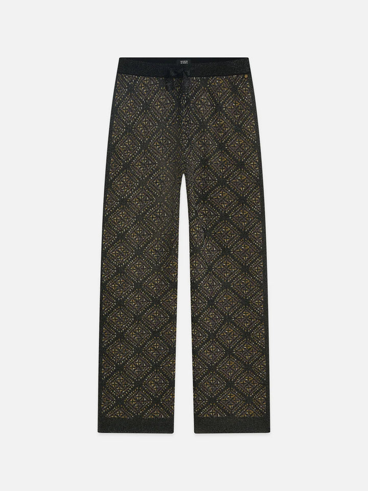 Jacquard Knitted Relaxed Fit Trousers - Meteorite